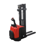 Apiladores eléctricos con plataforma y protecciones laterales - fondo transparente