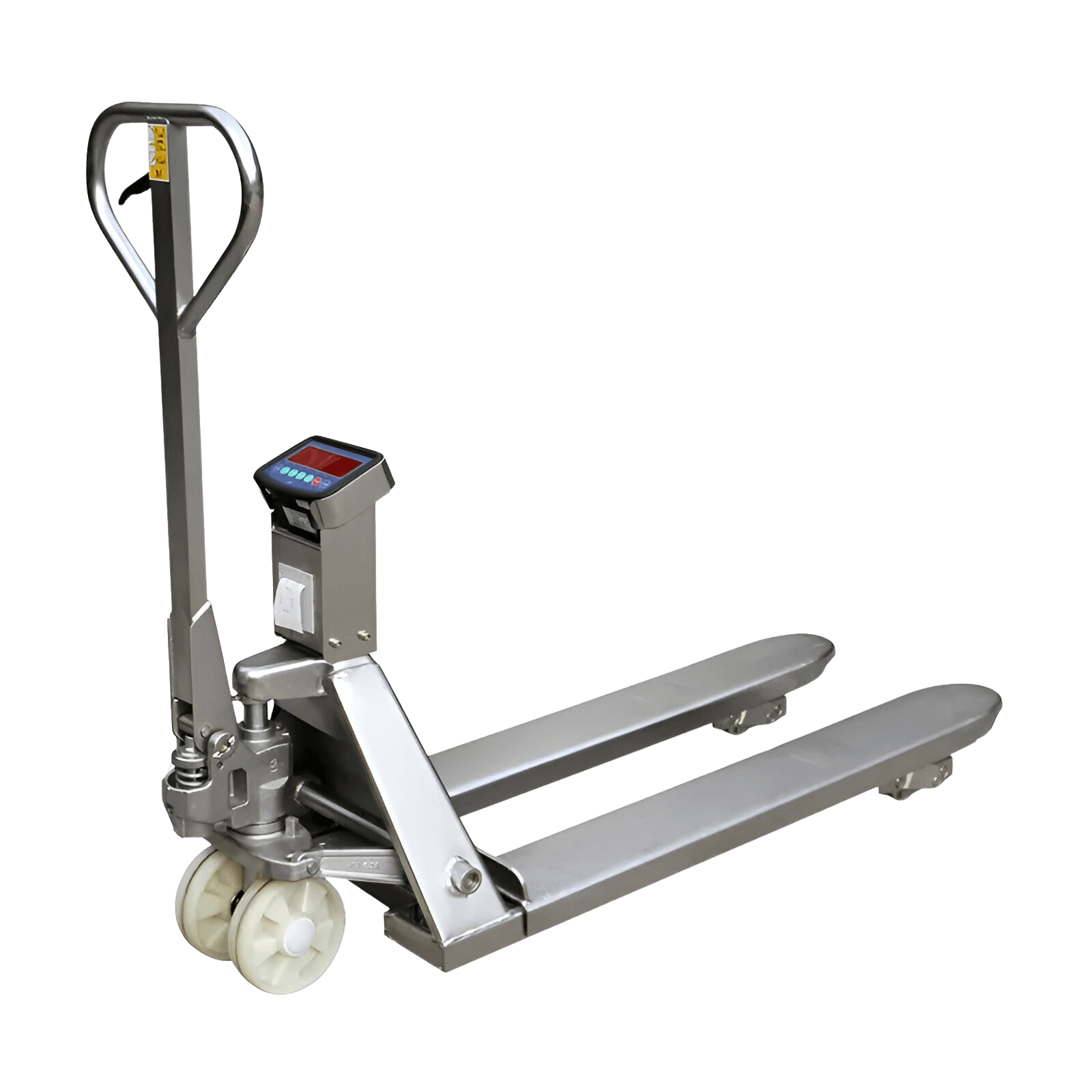 Transpaleta manual galvanizada con báscula e impresora 2500kg ruedas nylon